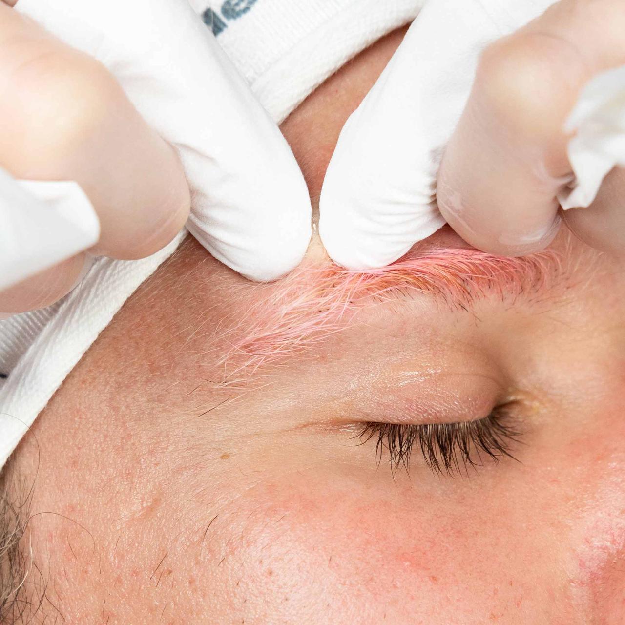 Professional eyebrow waxing treatment